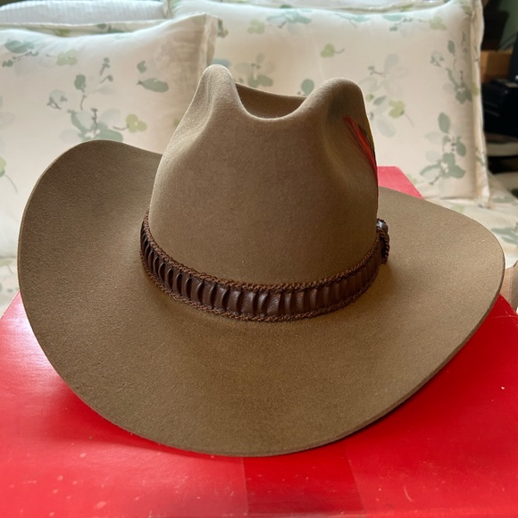 Stetson Stampede 4X  Beaver Fur Acorn Cowboy Hat with Braided Band size 57 - Picture 1 of 12